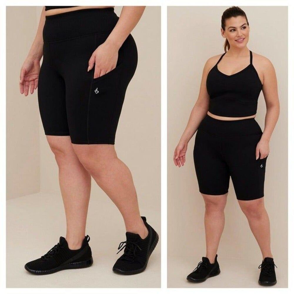 Torrid Performance Core 9 Inch Active Bike Short With Rib Trim
